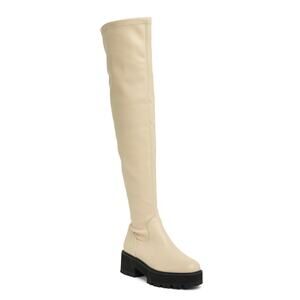 Abound Jessica Flat Form Over the Knee Boots 9.5 White OTK Platform 90s Y2K